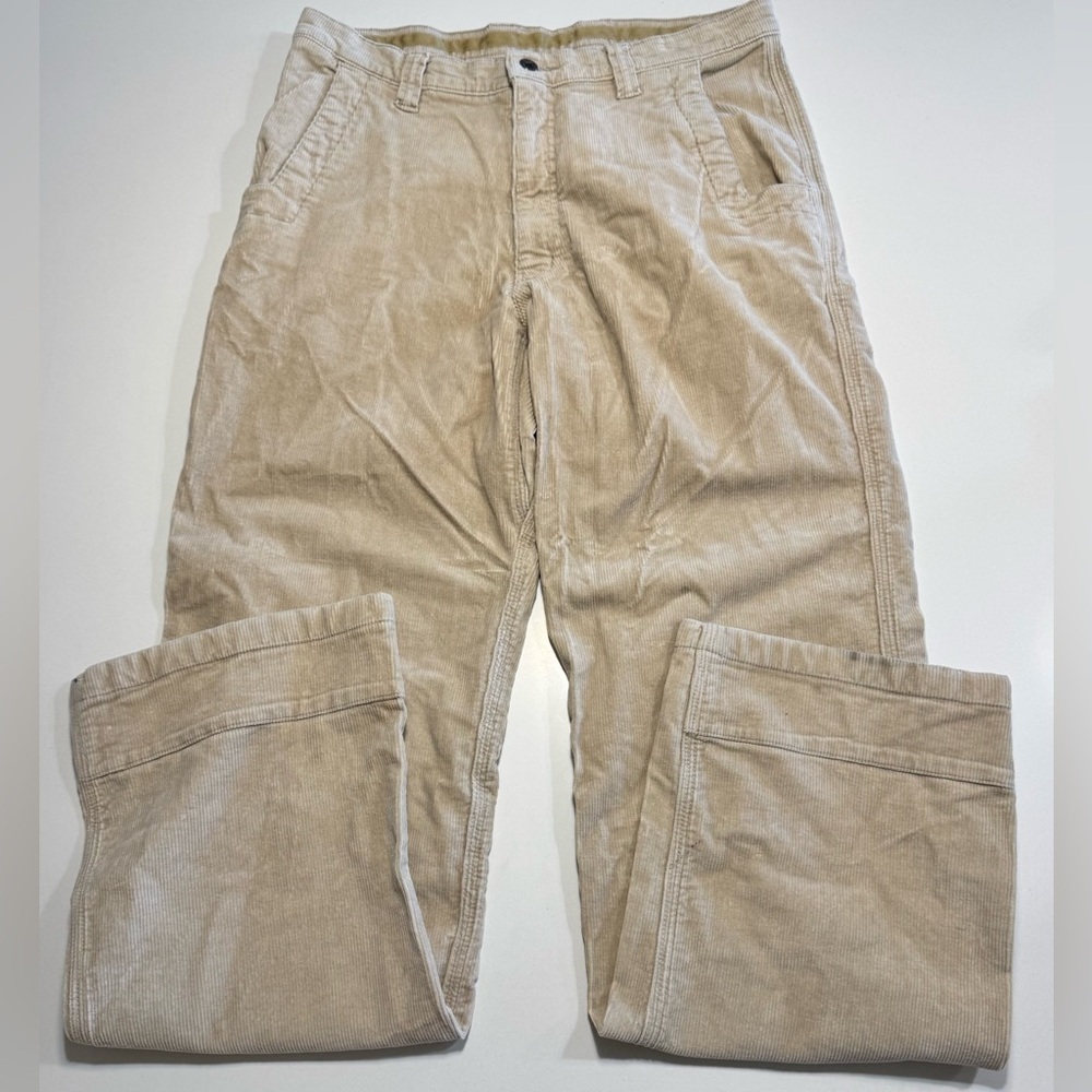 Mountain Khakis Tan Corduroy Pants Sz 34x35 Men's Baggy Straight Leg Durable